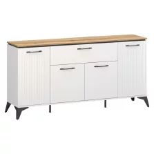 Komód, fehér/evoke tölgy, VELIS 4D1S