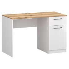 PC asztal, fehér/evoke tölgy, VELIS 1D1S/120