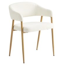 Dizájner étkezőszék, krémszínű/bükk, NIZAR TYP 1