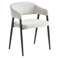 Dizájner étkezőszék, világosszürke/fekete, NIZAR TYP 2