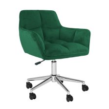 Irodai szék, smaragd selymes szövet/króm, HAGRID NEW