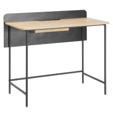 Számítógépasztal, tölgy/fekete, KOMPUS