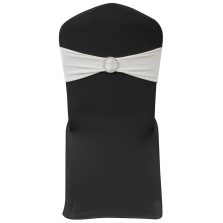   25 db krémszínű nyújtható dekoratív székpánt gyémántos csattal