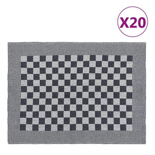 vidaXL 20 db fekete-fehér pamut konyhai törölköző 50 x 70 cm