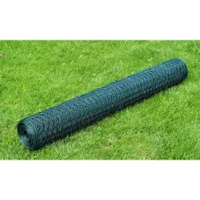   vidaXL zöld PVC-bevonatú acél csirkeháló drótkerítés 25 x 1 m