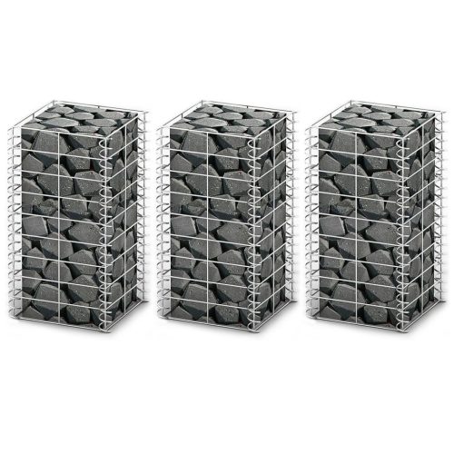 vidaXL  3 db gabion kosár horganyzott drótból 25 x 25 x 50 cm