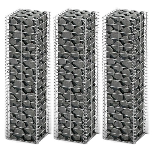 vidaXL  3 db gabion kosár horganyzott drótból 25 x 25 x 100 cm