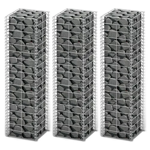 vidaXL  3 db gabion kosár horganyzott drótból 25 x 25 x 100 cm