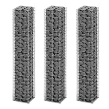   vidaXL 3 db gabion kosár horganyzott drótból 25 x 25 x 150 cm