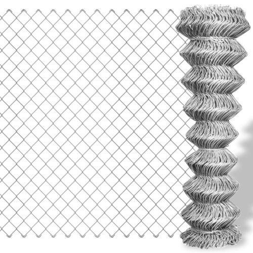 vidaXL ezüst horganyzott acél drótkerítés 15 x 0,8 m