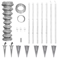   vidaXL horganyzott acél drótkerítés horgony tüskékkel 15 x 1,5 m