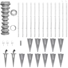   vidaXL horganyzott acél drótkerítés horgony tüskékkel 25 x 1,5 m