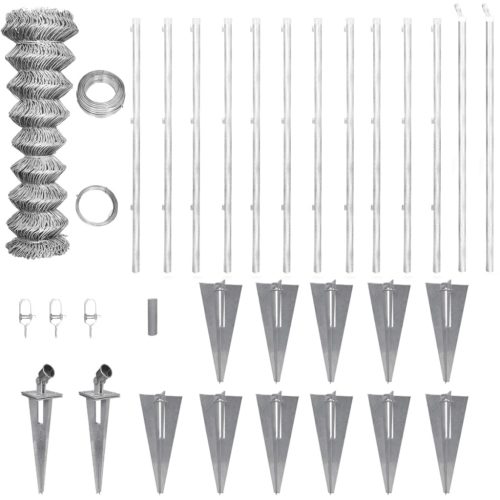 vidaXL horganyzott acél drótkerítés horgony tüskékkel 25 x 1,5 m