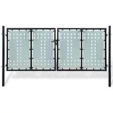 vidaXL fekete kerítés kapu 300 x 175 cm