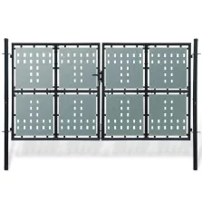 vidaXL fekete kerítés kapu 300 x 225 cm