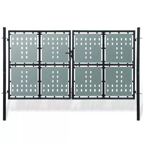 vidaXL fekete kerítés kapu 300 x 225 cm