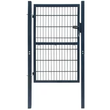  vidaXL antracitszürke 2D kerítéskapu (egyetlen panel) 106 x 210 cm