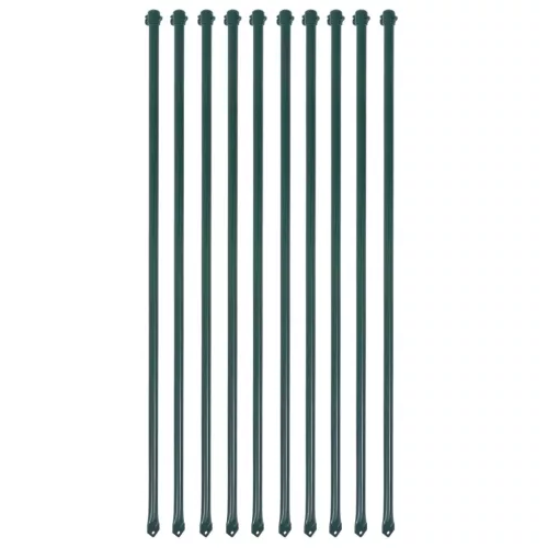 vidaXL 10 db zöld kerti növénytámasztó rúd 1 m