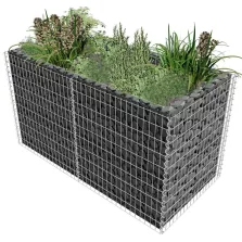   vidaXL ezüstszínű acél gabion magaságyás 180 x 90 x 100 cm