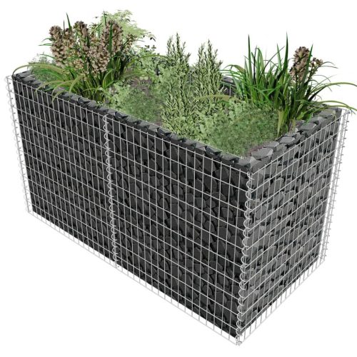 vidaXL ezüstszínű acél gabion magaságyás 180 x 90 x 100 cm