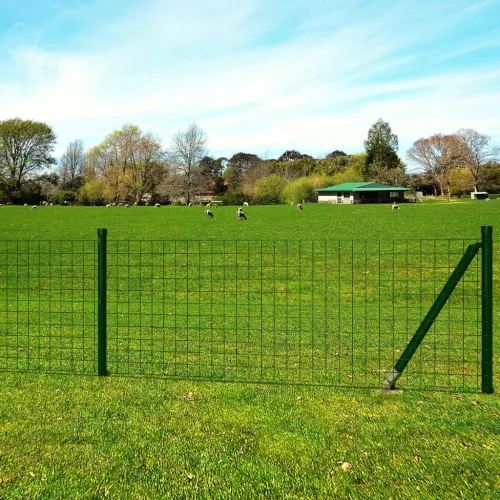 vidaXL Euro Fence zöld acélkerítés 25 x 1,7 m