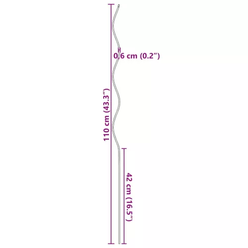 vidaXL 20 db spirál alakú horganyzott acél növény támaszték 110 cm