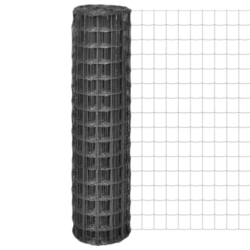 vidaXL Euro Fence szürke acélkerítés 10 x 1,5 m