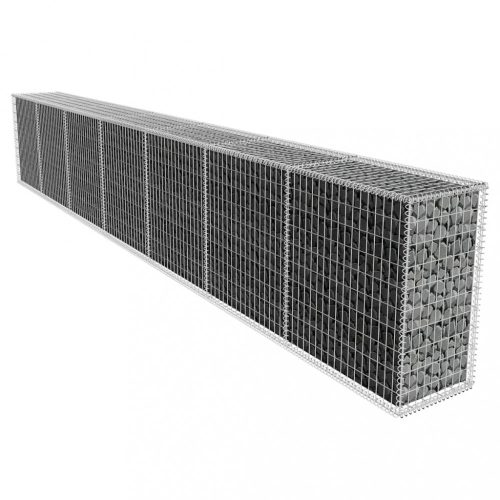 vidaXL horganyzott acél gabion fal fedéllel 600 x 50 x 100 cm