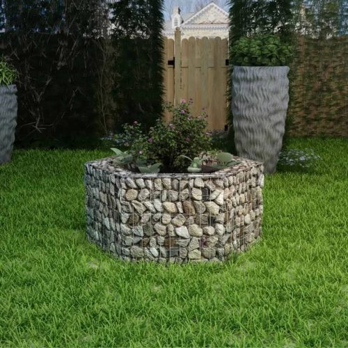 vidaXL hatszögletű gabion magaságyás 100 x 90 x 50 cm