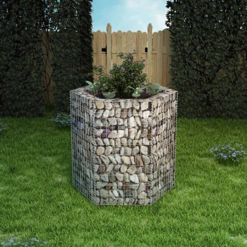 vidaXL hatszögletű gabion magaságyás 100 x 90 x 100 cm