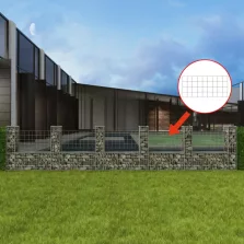   vidaXL U-alakú horganyzott acél gabion kosár 570 x 20 x 100 cm