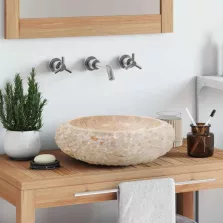 vidaXL krémszínű márvány mosdókagyló 40 x 12 cm