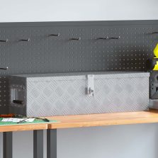 vidaXL ezüstszínű alumíniumdoboz 80,5 x 22 x 22 cm