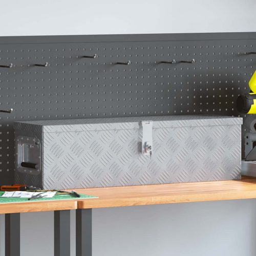 vidaXL ezüstszínű alumíniumdoboz 80,5 x 22 x 22 cm