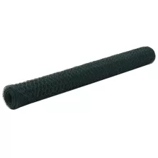   vidaXL zöld PVC-bevonatú acél csirkeháló drótkerítés 25 x 1,2 m