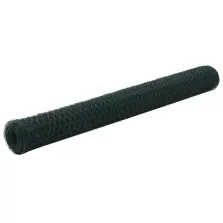   vidaXL zöld PVC-bevonatú acél csirkeháló drótkerítés 25 x 1,2 m