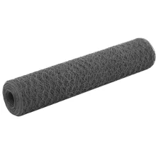   vidaXL szürke PVC-bevonatú acél csirkeháló drótkerítés 25 x 0,75 m