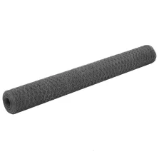   vidaXL szürke PVC-bevonatú acél csirkeháló drótkerítés 25 x 1,2 m