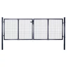   vidaXL szürke horganyzott acél hálós kerti kapu 300 x 75 cm