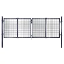   vidaXL szürke horganyzott acél hálós kerti kapu 306 x 100 cm