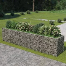   vidaXL horganyozott acél gabion magaságyás 450 x 90 x 100 cm