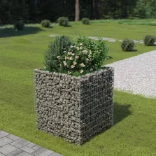   vidaXL horganyzott acél gabion magaságyás 90 x 90 x 100 cm