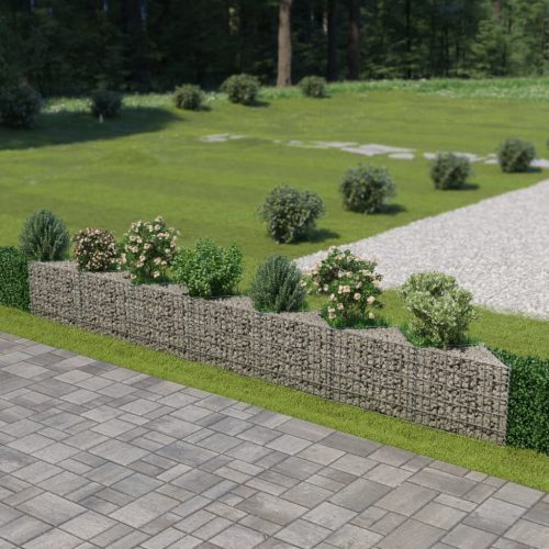 vidaXL horganyzott acél gabion fal 450 x 30 x 50 cm