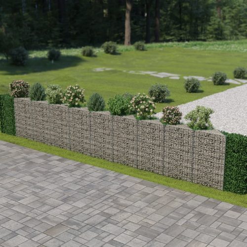 vidaXL horganyzott acél gabion fal 630 x 30 x 100 cm