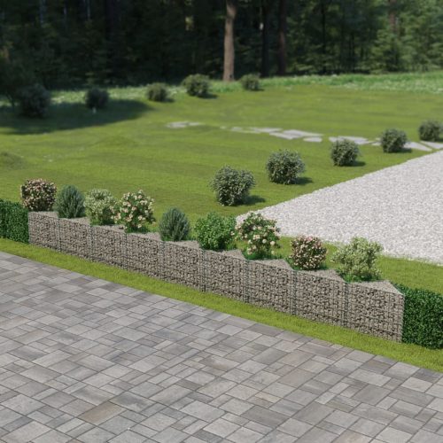 vidaXL horganyzott acél gabion fal 630 x 30 x 50 cm