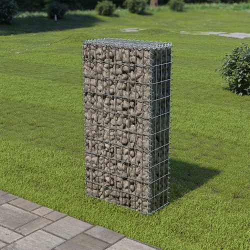 vidaXL horganyzott acél gabion fal fedéllel 50 x 20 x 100 cm