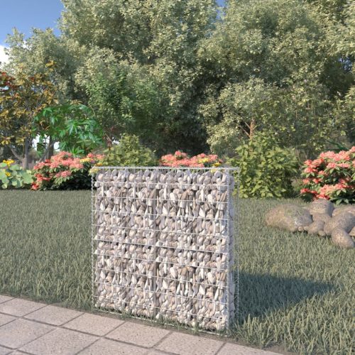 vidaXL horganyzott acél gabion fal felső zárással 80 x 20 x 100 cm