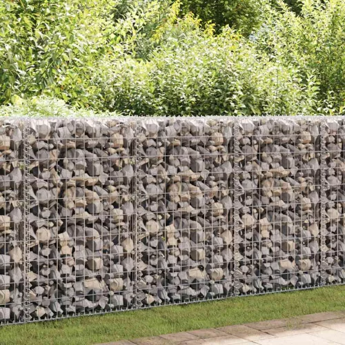 vidaXL horganyzott acél gabion fal felső zárással 100 x 20 x 100 cm