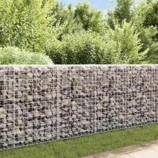   vidaXL horganyzott acél gabion fal fedéllel 200 x 20 x 85 cm