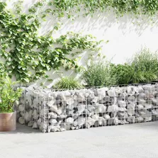   vidaXL horganyzott acél gabion fal fedéllel 600 x 50 x 50 cm